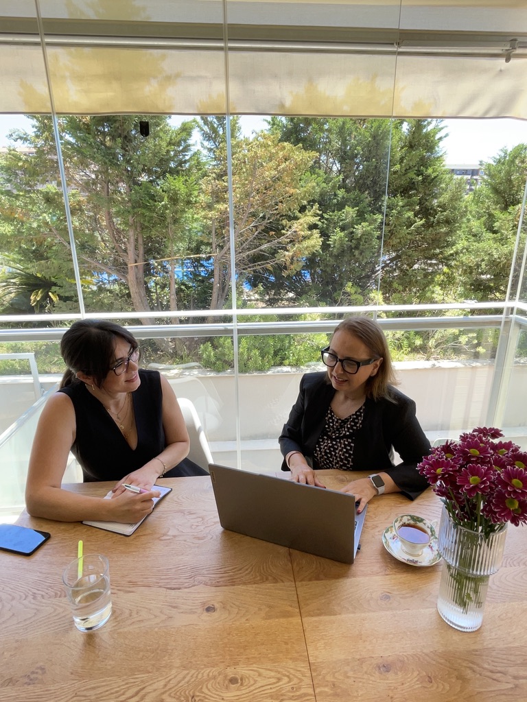 Banu and Gizem, the founders of GB Global Education, smiling together
